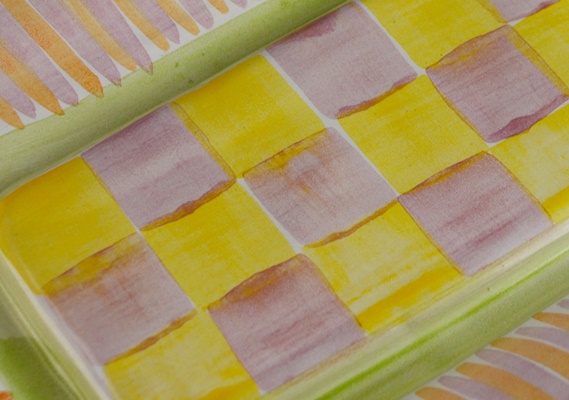 MacKenzie-Childs Pottery Covered Butter Dish