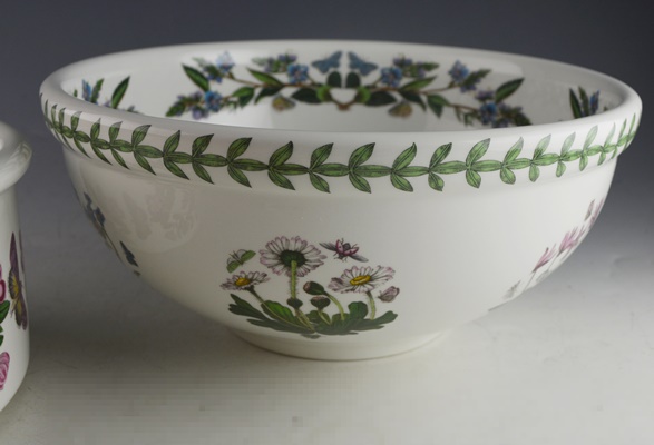 Portmeirion Botanical Garden Salad Server Bowl and Vegetable/Souffle Bowl