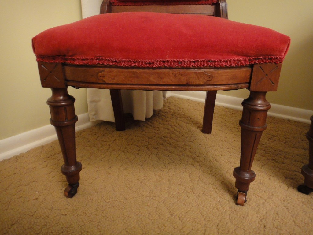 Victorian Eastlake Settee with Floral Upholstery