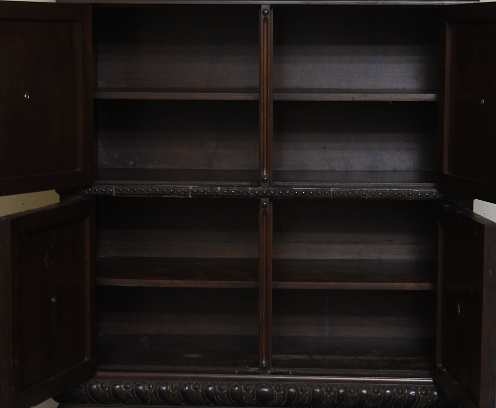 Antique Gothic Revival Cabinet on Stand