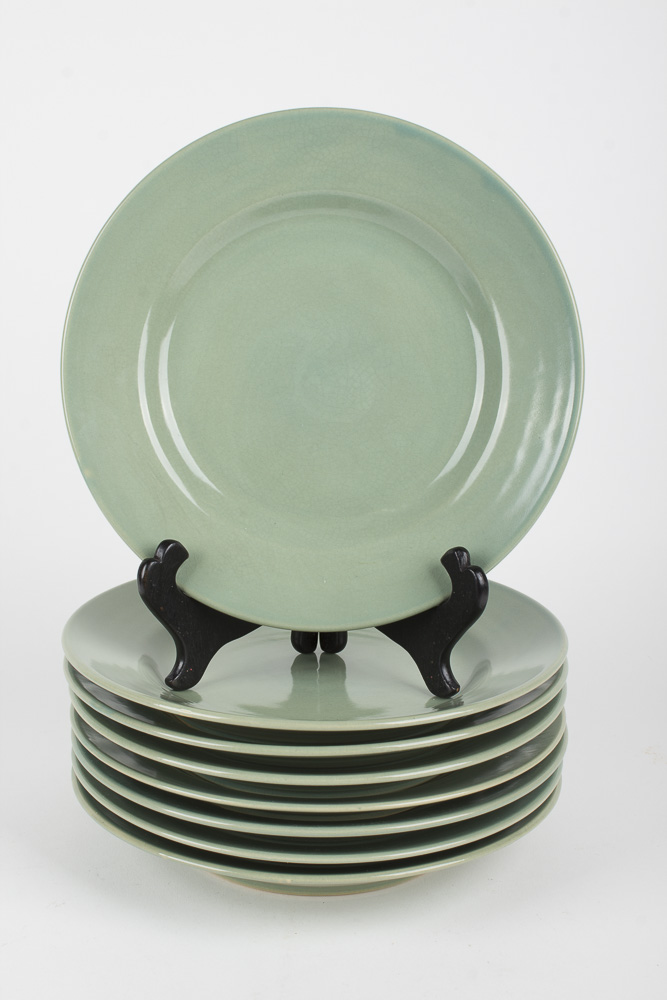 Collection of Dessert and Salad Plates Including Over and Back