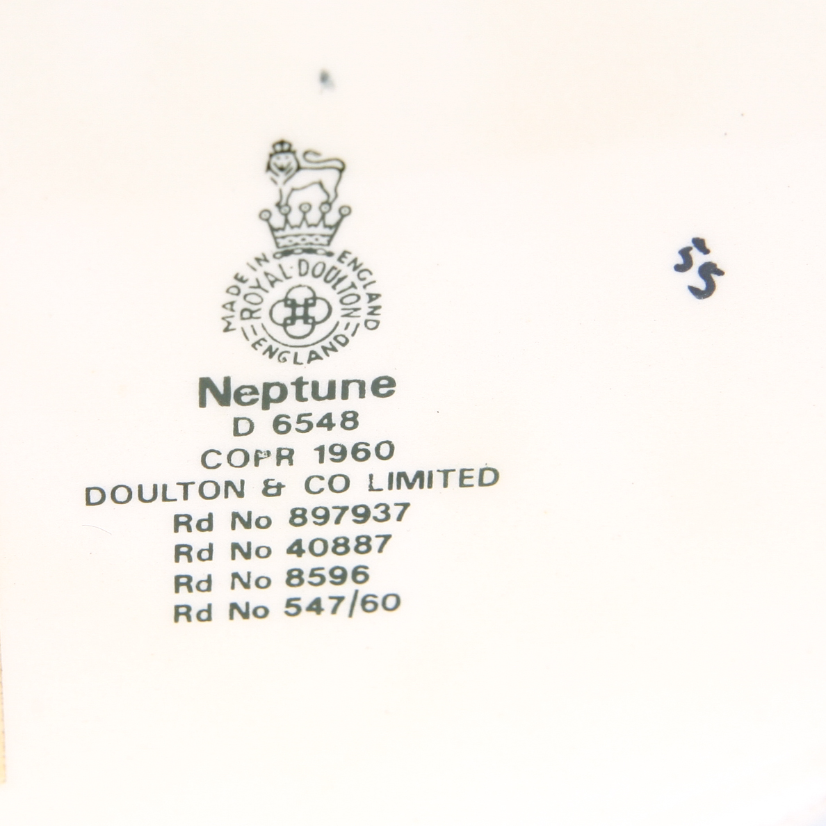 Royal Doulton "Neptune" D.6552 and D.6548 Toby Jug and Mug