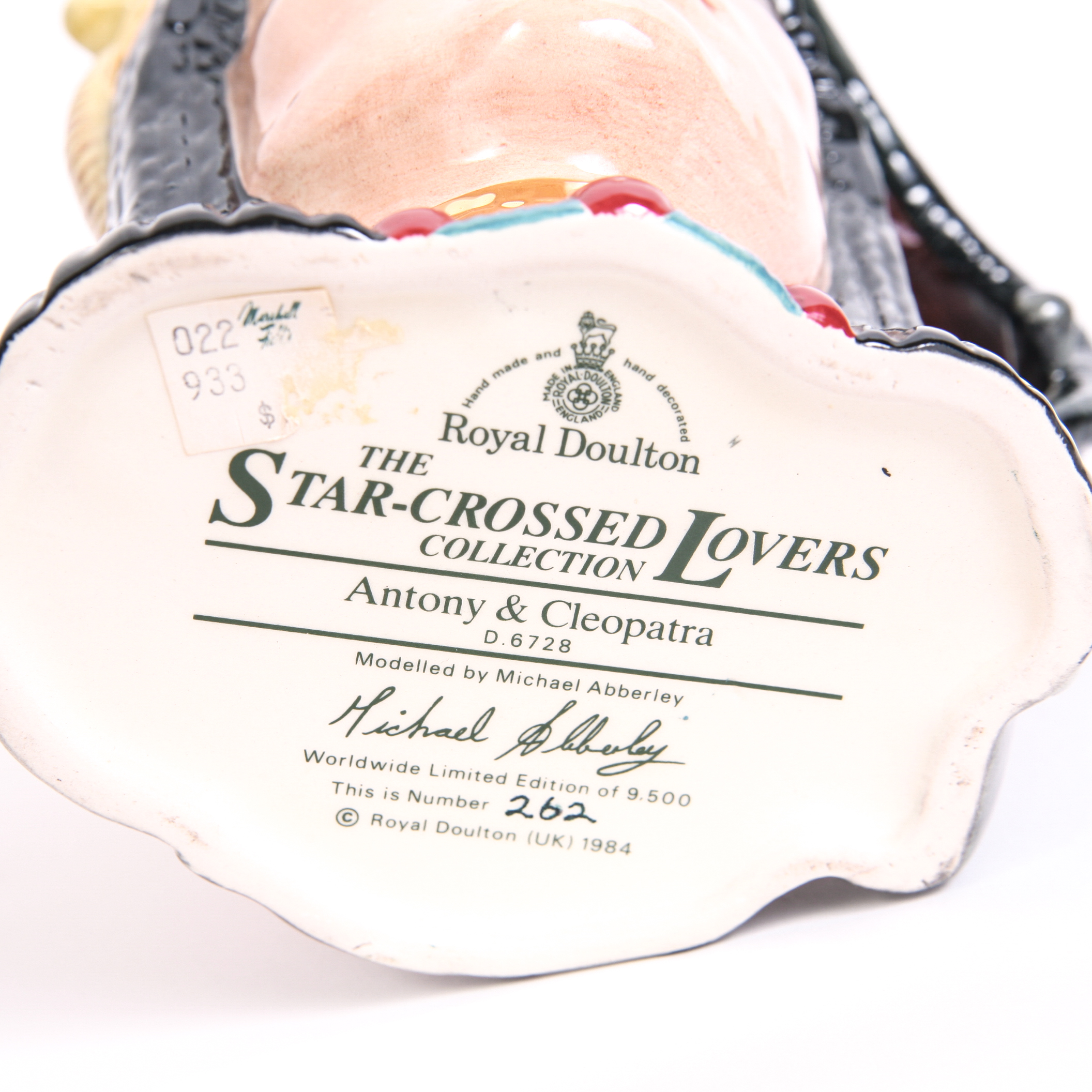 Limited Edition Royal Doulton "Antony & Cleopatra" D.6728 Toby Jug