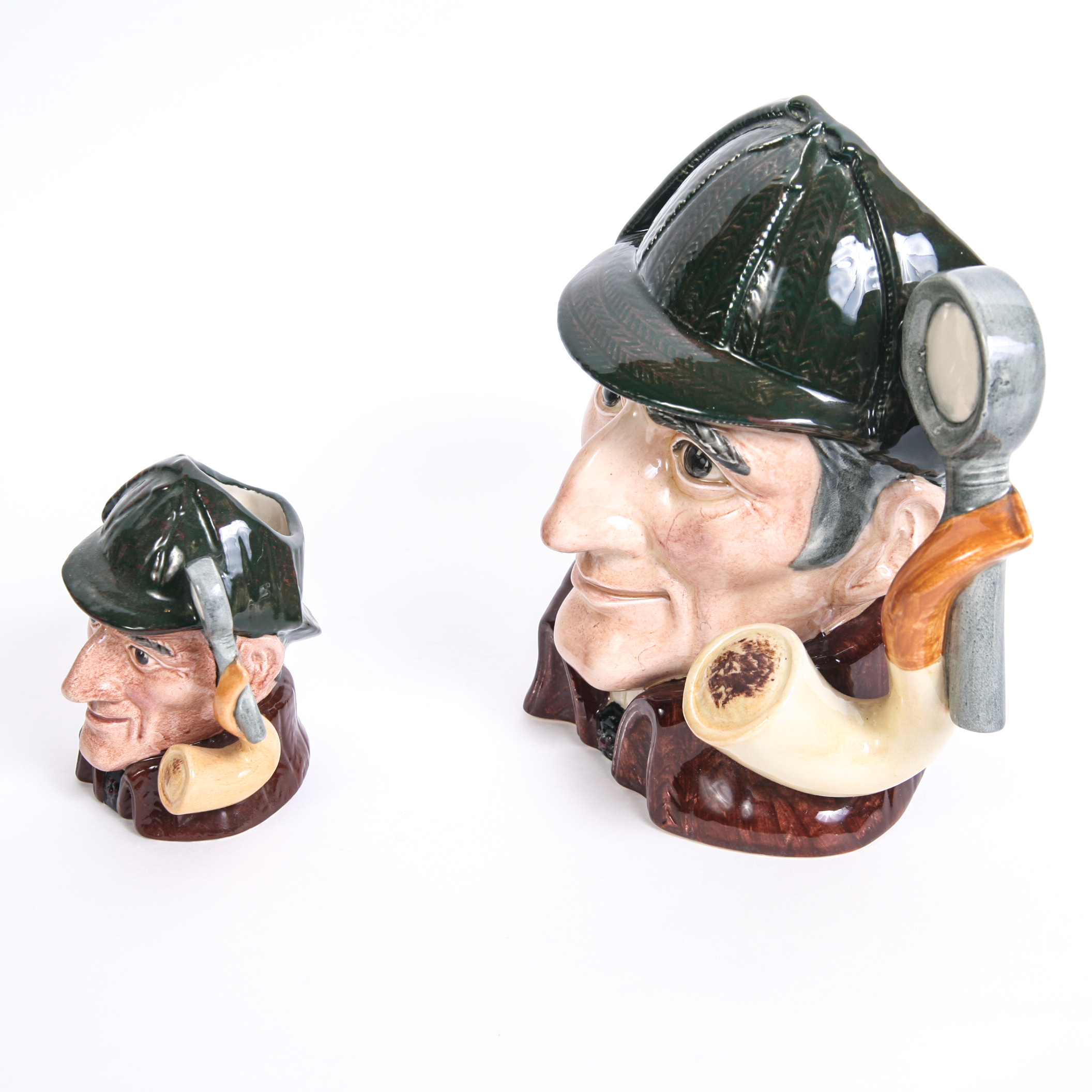 Royal Doulton "The Sleuth" D.6631 Toby Jug and D.6635 Mug