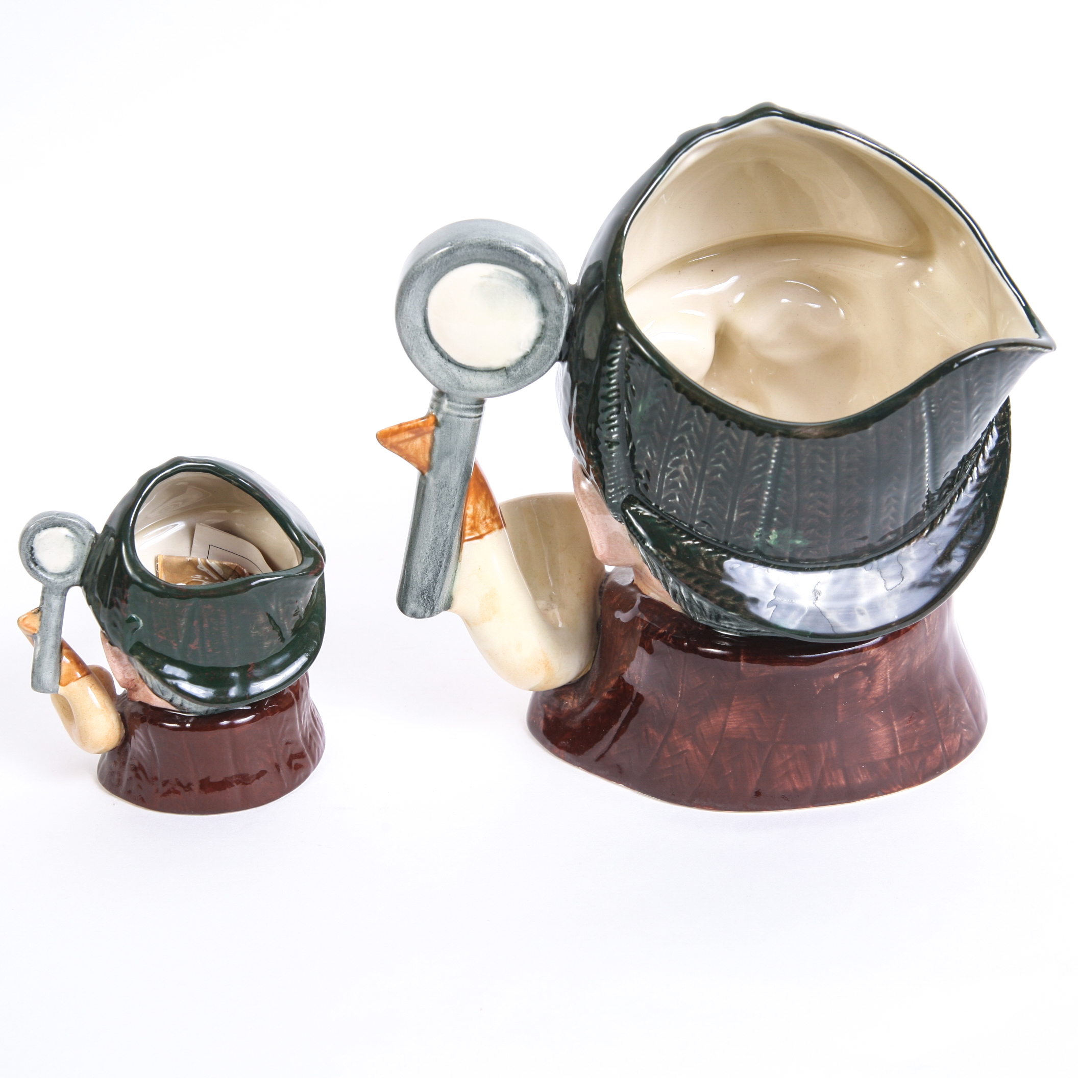 Royal Doulton "The Sleuth" D.6631 Toby Jug and D.6635 Mug