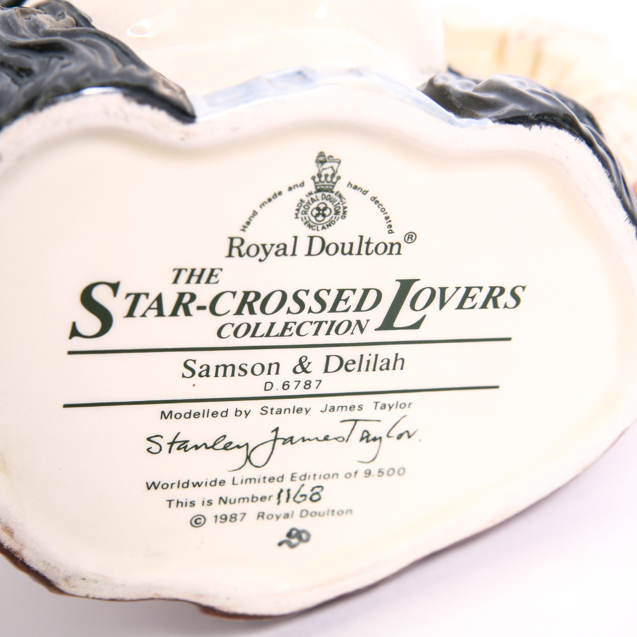 Limited Edition Royal Doulton Star-Crossed Lovers Collection "Samson & Delilah" D.6787 Toby Jug