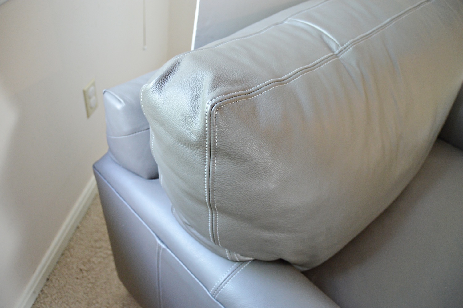 Modern Gray Leather Club Chair with Sleeper Bed