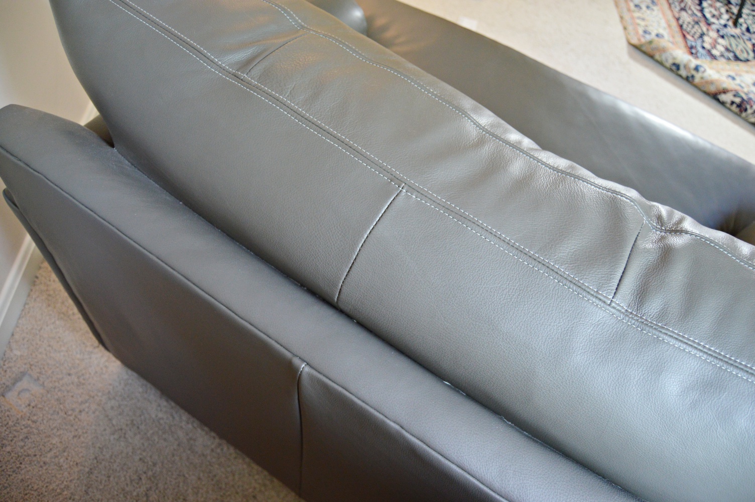 Modern Gray Leather Club Chair with Sleeper Bed