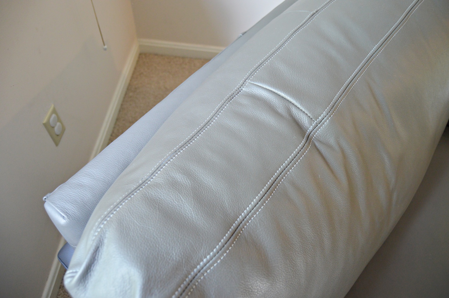 Modern Gray Leather Club Chair with Sleeper Bed