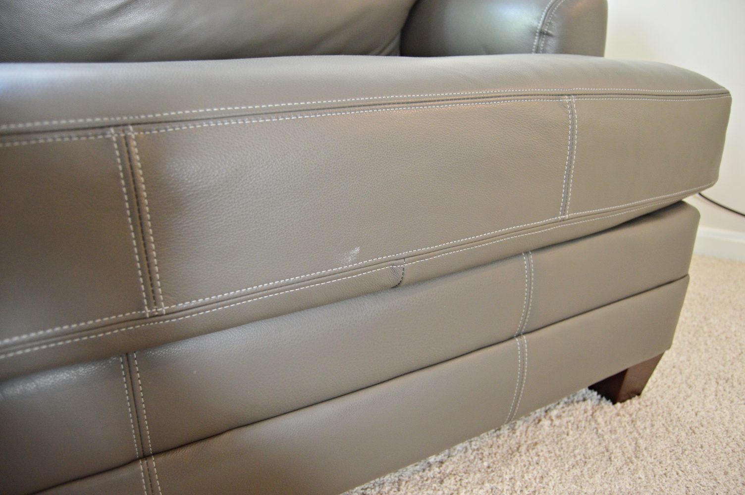 Modern Gray Leather Club Chair with Sleeper Bed