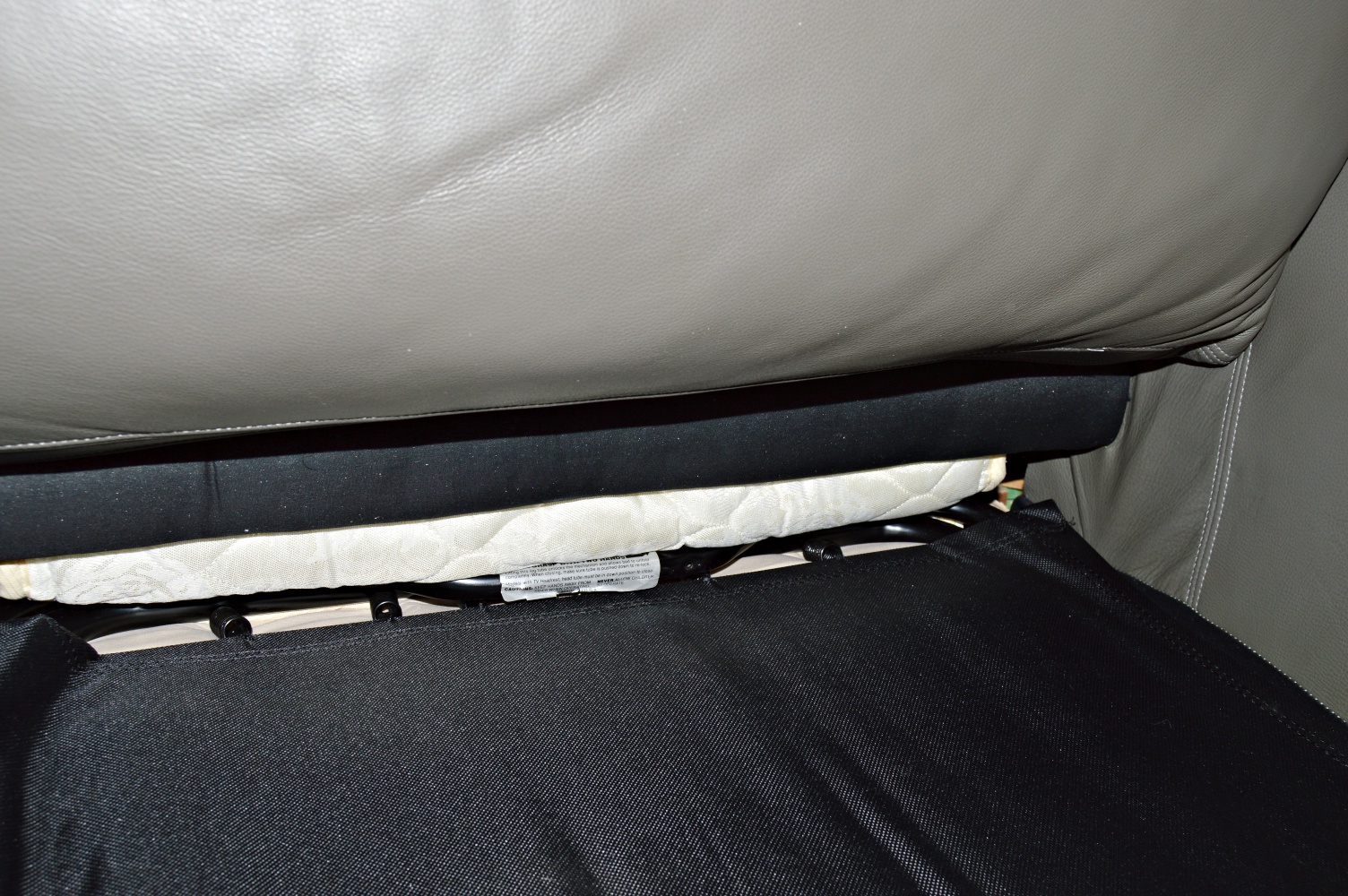 Modern Gray Leather Club Chair with Sleeper Bed