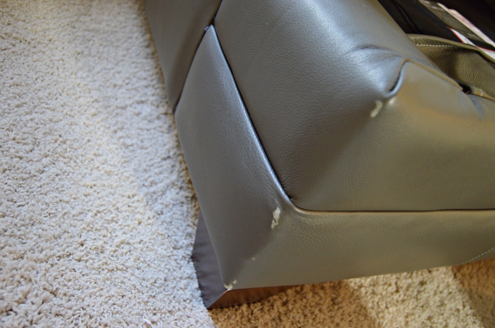 Modern Gray Leather Club Chair with Sleeper Bed