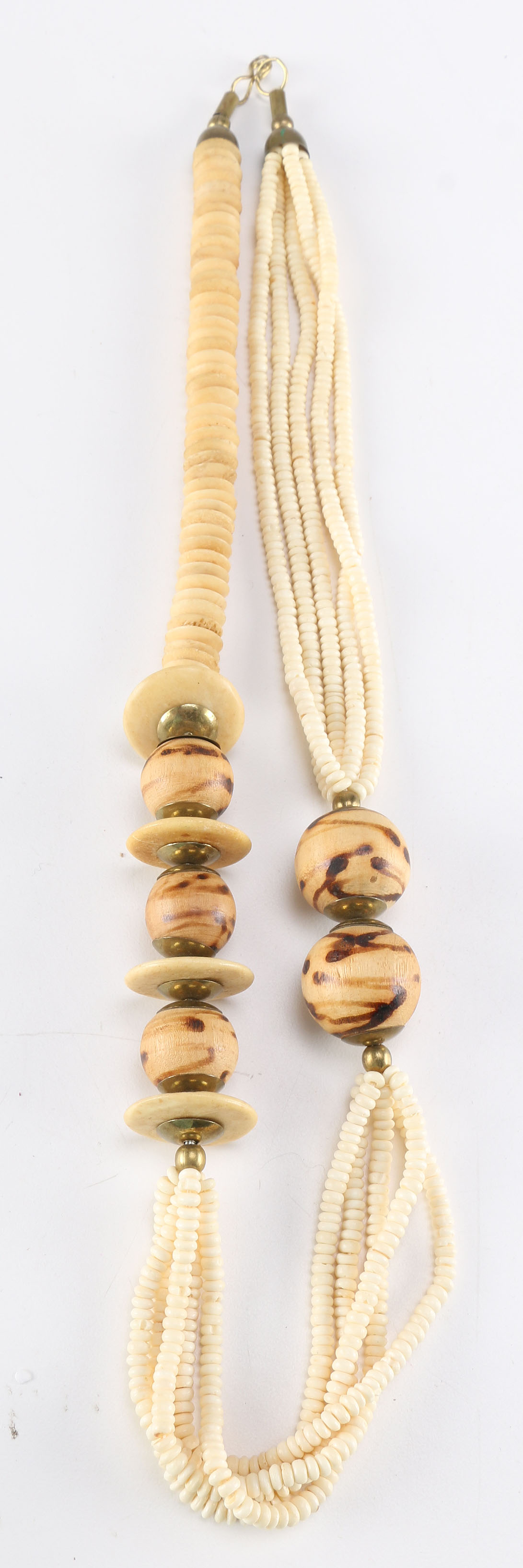 Wooden Bracelets with Wood and Bone Necklace