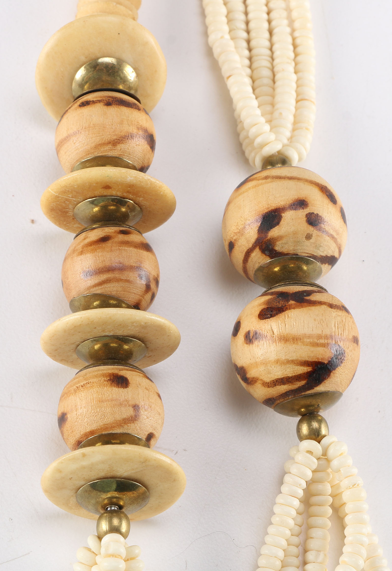 Wooden Bracelets with Wood and Bone Necklace