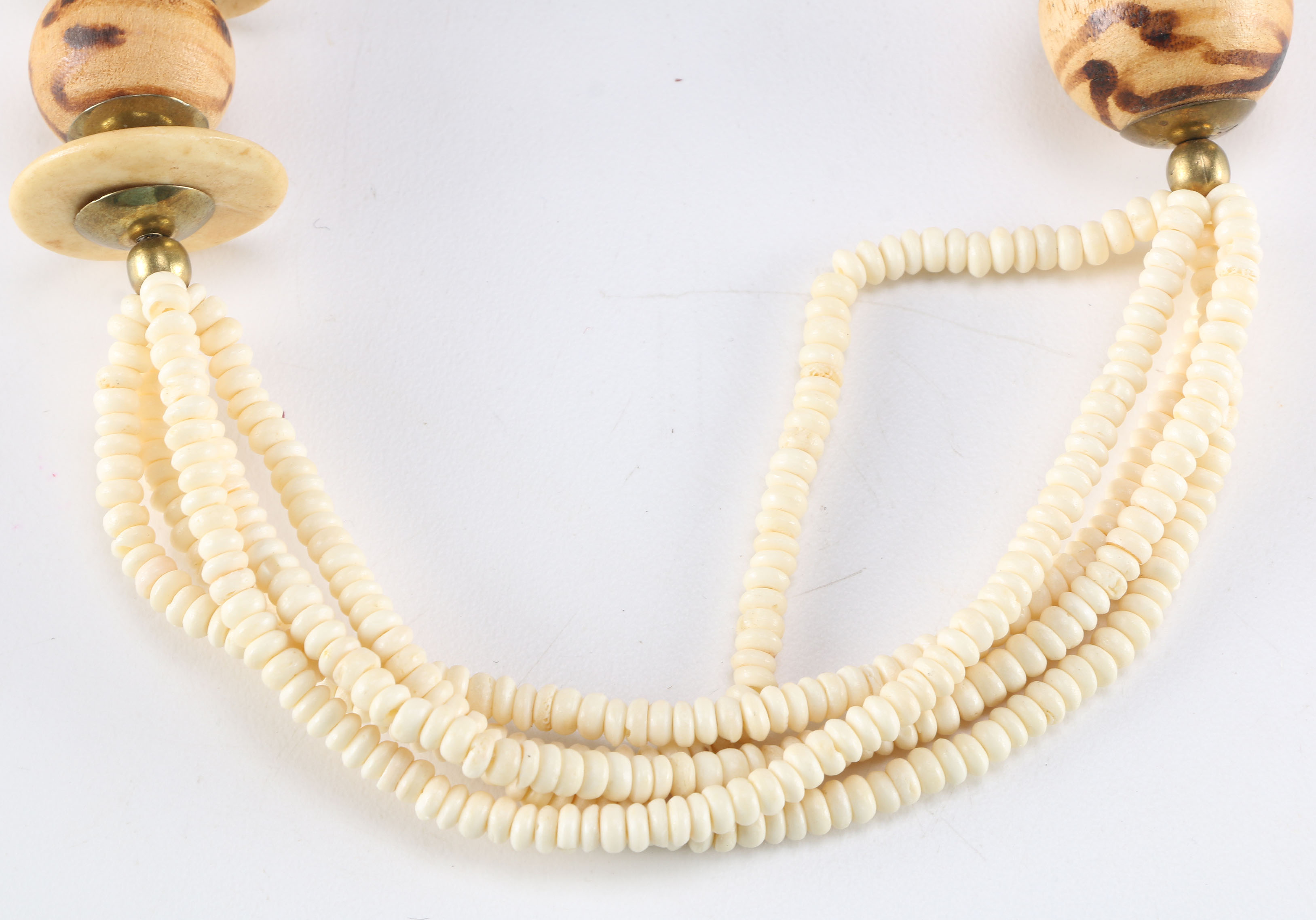 Wooden Bracelets with Wood and Bone Necklace