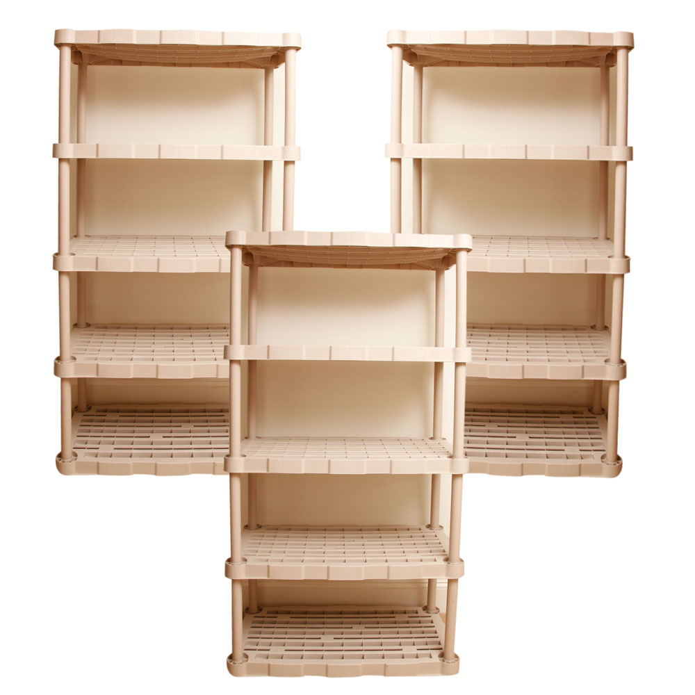 Three Rubbermaid Shelving Units