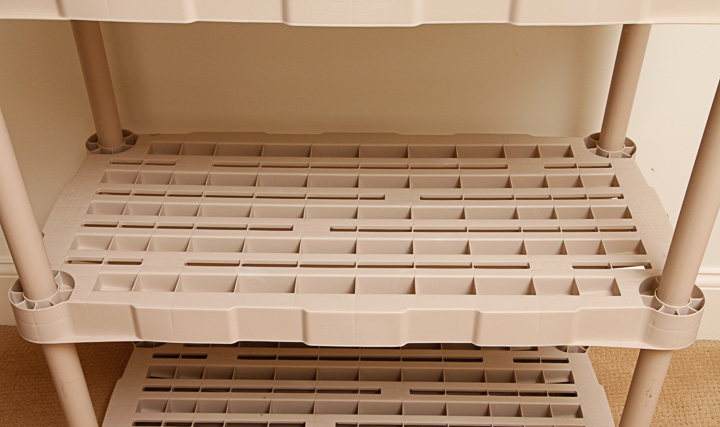 Three Rubbermaid Shelving Units