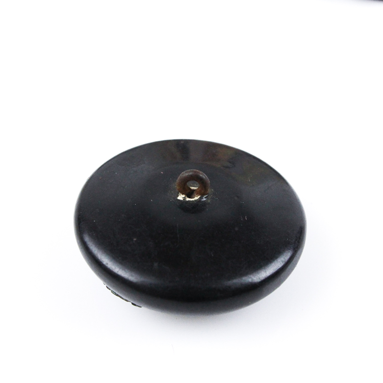 Vintage Engraved Jet Buttons and Synthetic Citrine Buttons