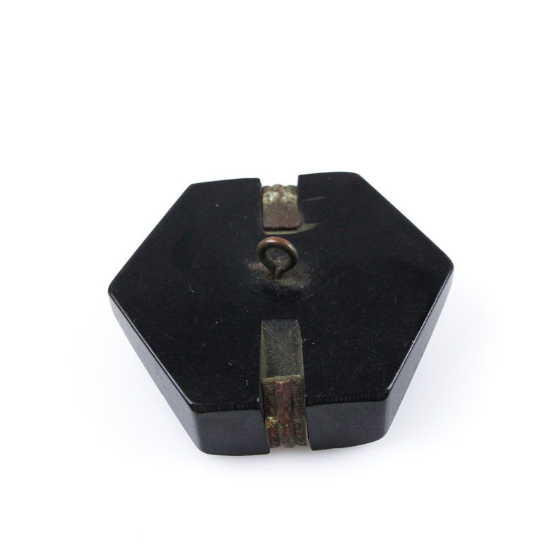 Vintage Engraved Jet Buttons and Synthetic Citrine Buttons