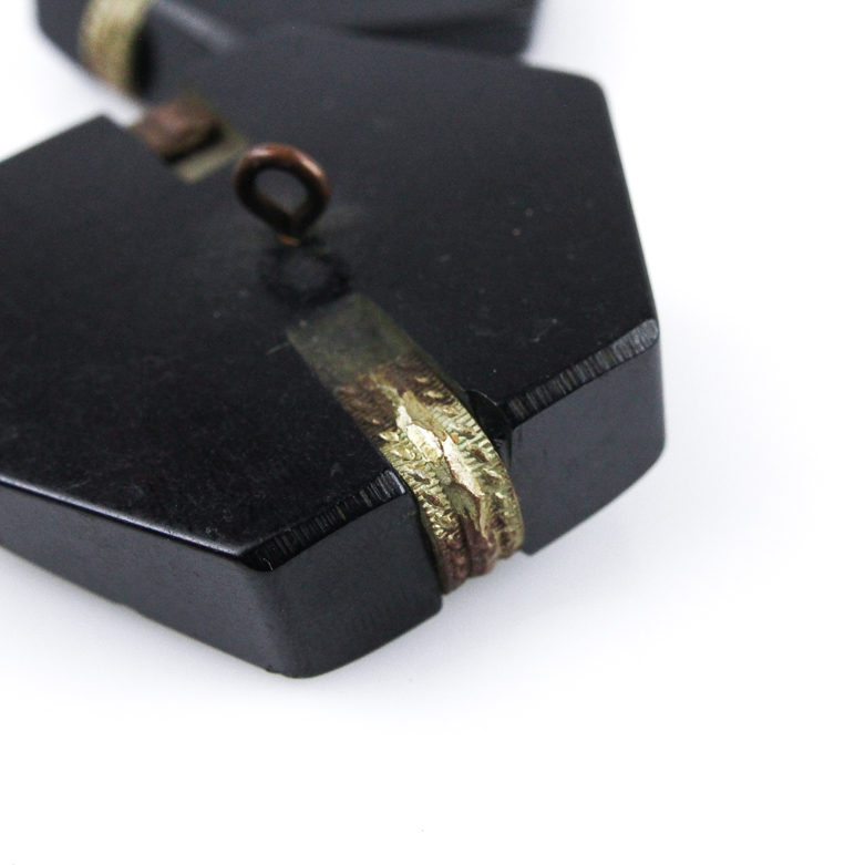 Vintage Engraved Jet Buttons and Synthetic Citrine Buttons