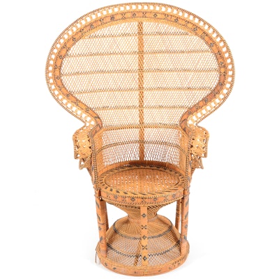 Vintage 1970s Wicker Peacock Chair Vintage 1970s Wicker Peacock Chair