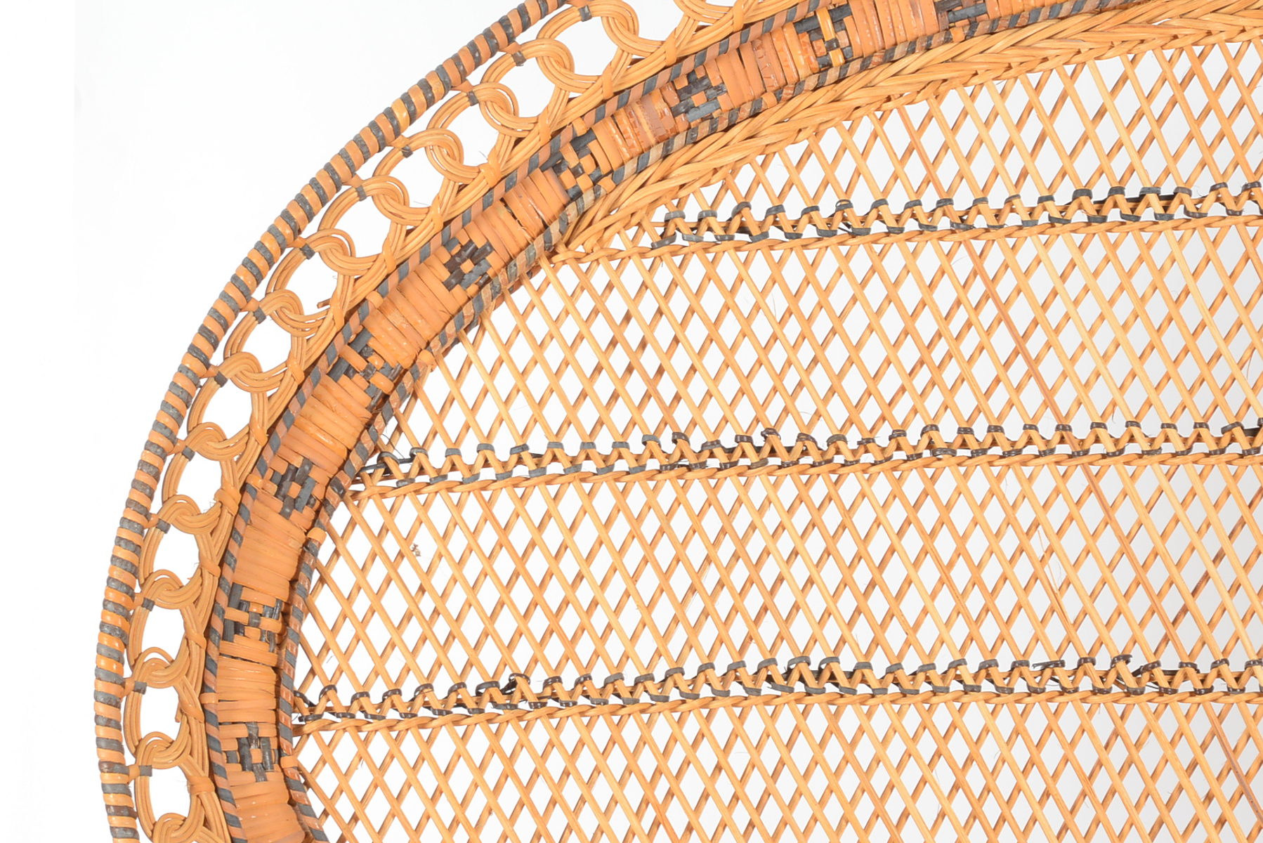 Vintage 1970s Wicker Peacock Chair