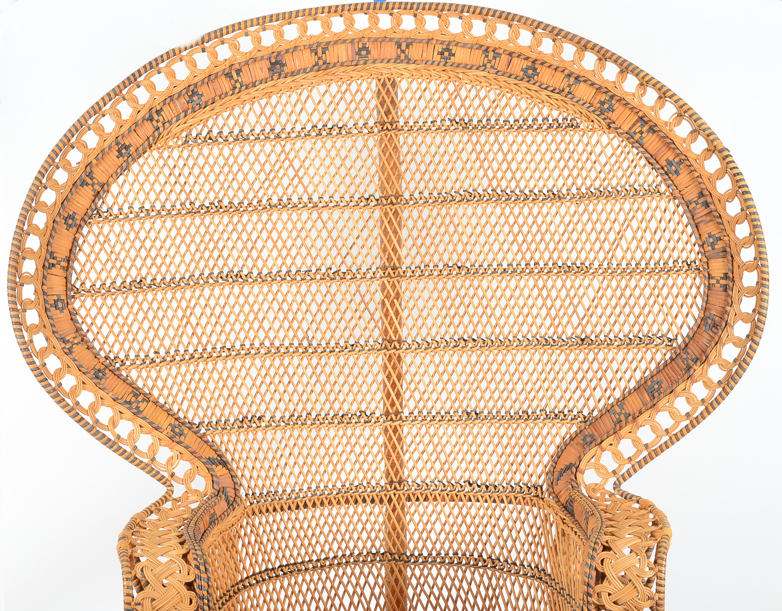 Vintage 1970s Wicker Peacock Chair