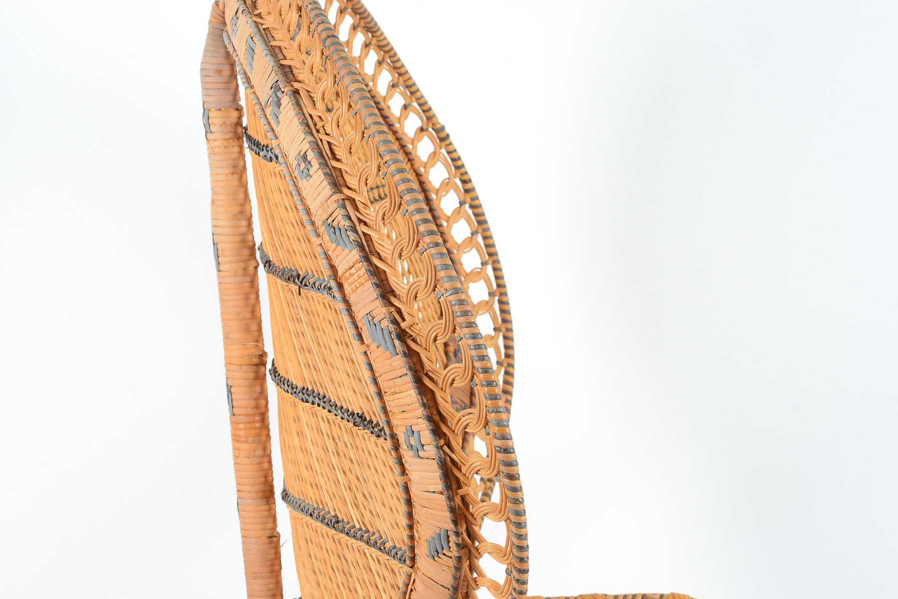 Vintage 1970s Wicker Peacock Chair