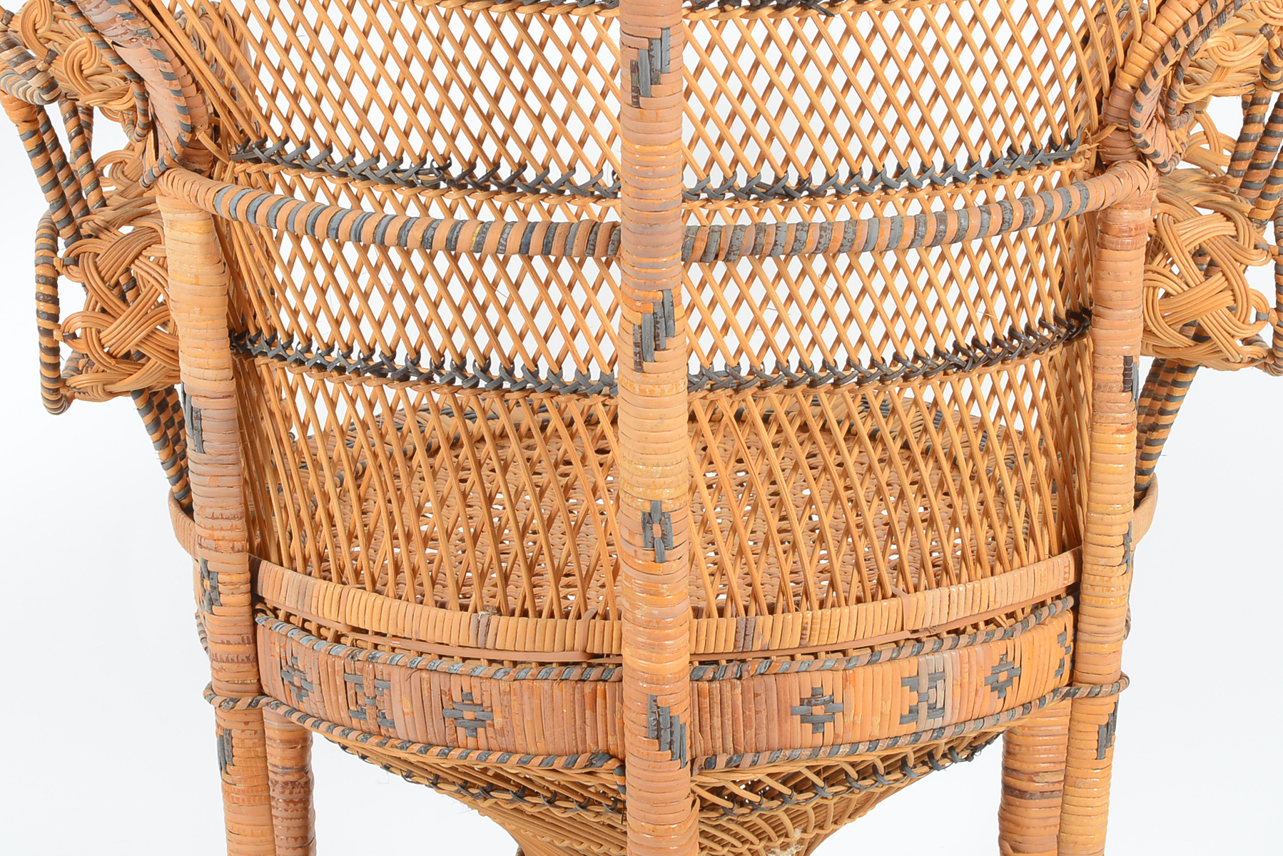 Vintage 1970s Wicker Peacock Chair