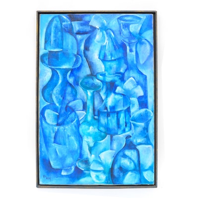 Original Signed Abstract Monochromatic Painting on Canvas Original Signed Abstract Monochromatic Painting on Canvas