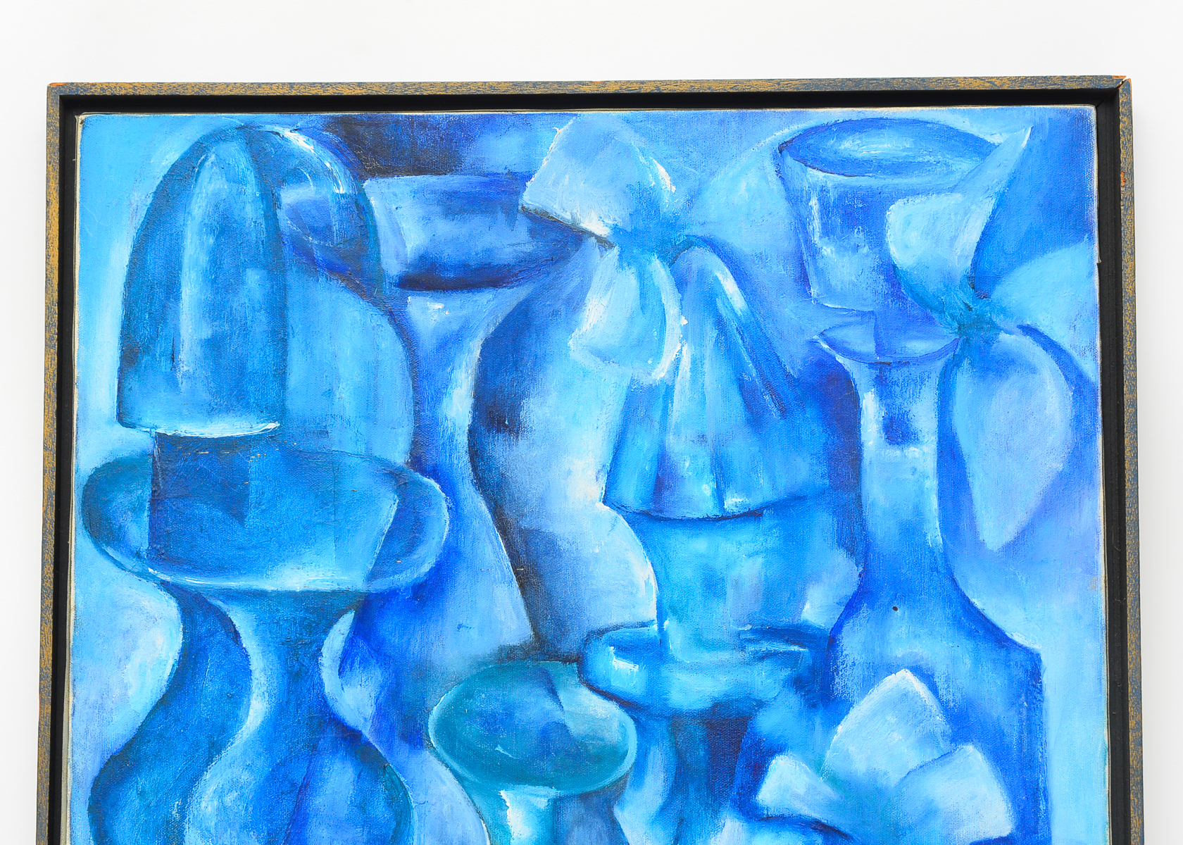 Original Signed Abstract Monochromatic Painting on Canvas