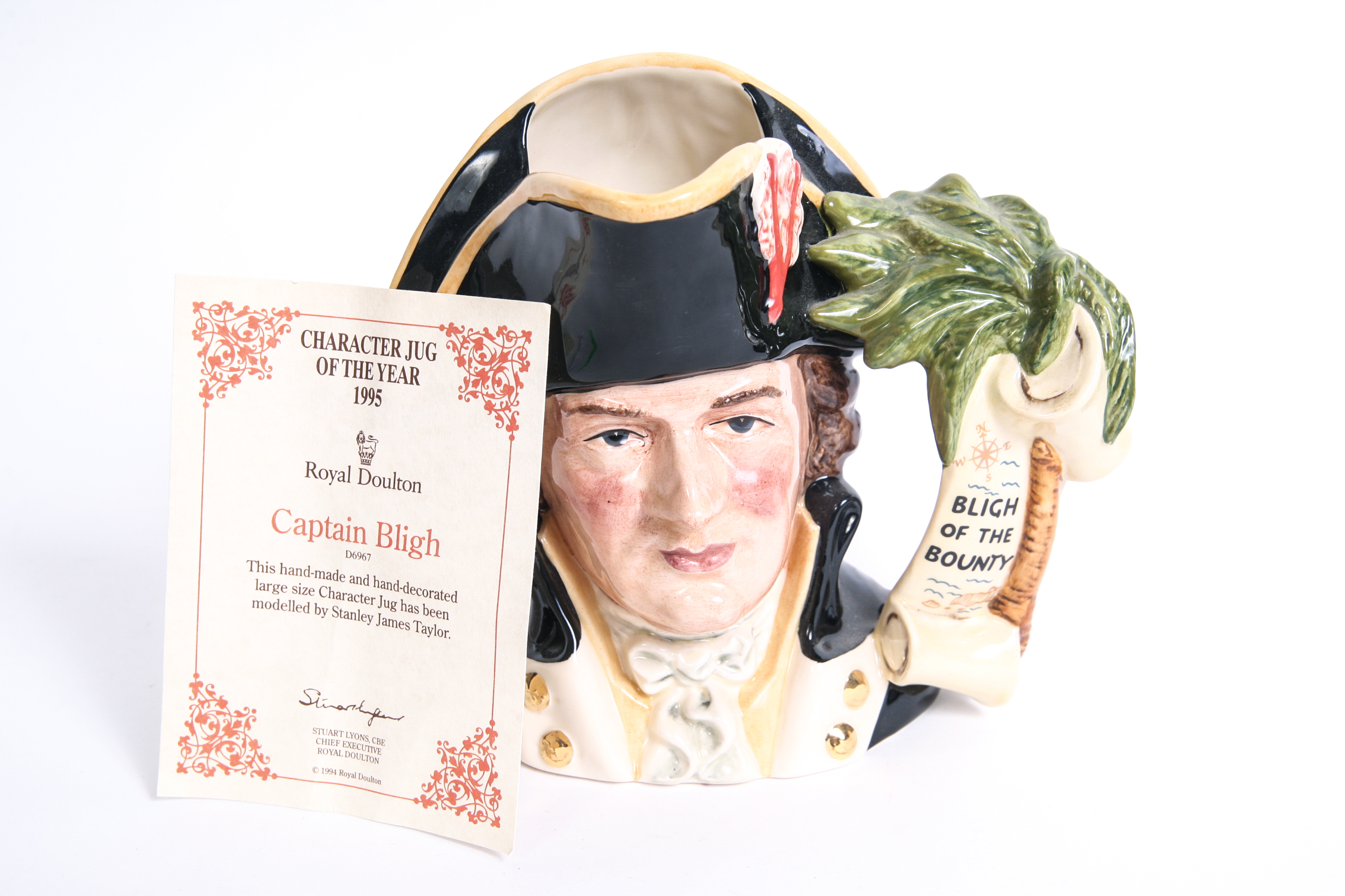 Royal Doulton "Captain Bligh" D.6967 Toby Jug, COA