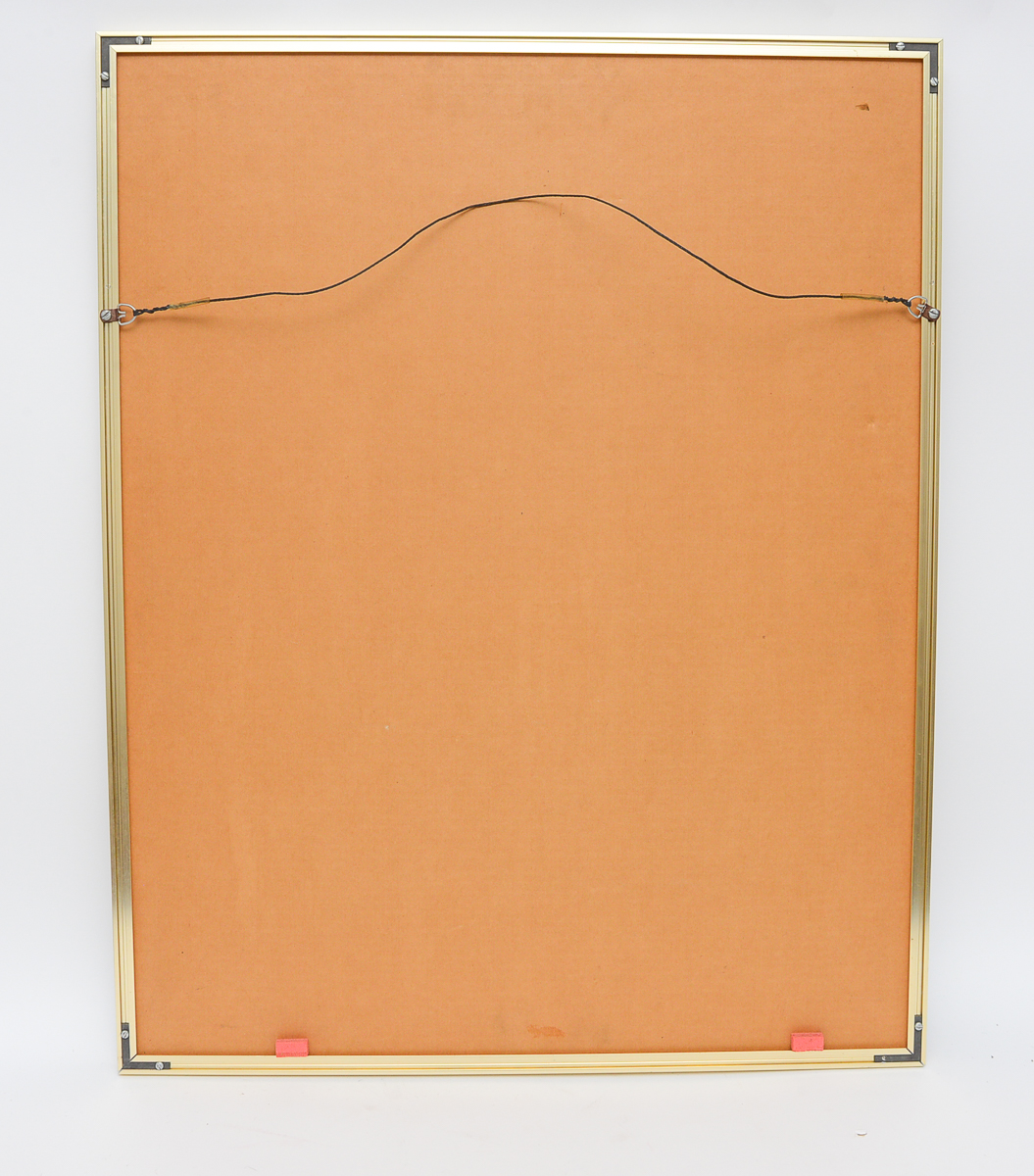 Mid Century Modern Geometric Signed Woodblock Print