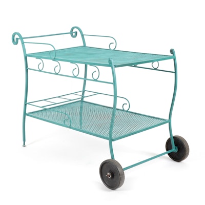 Blue Metal Bar Cart Blue Metal Bar Cart