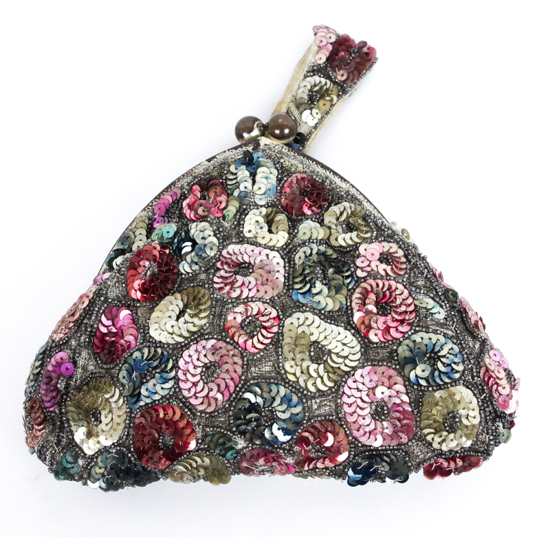 Vintage Sequin Handbag Handmade in France