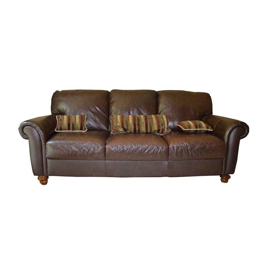 Italsofa Brown Leather Sofa