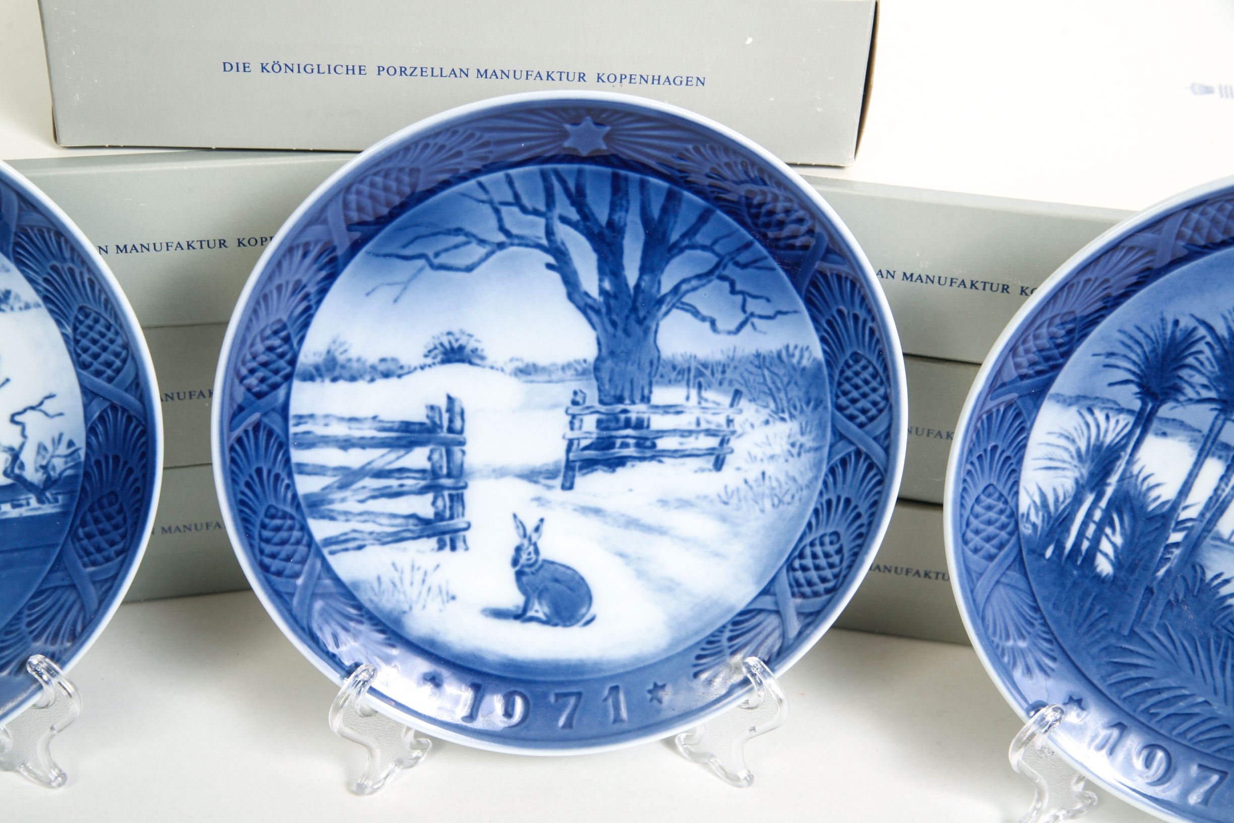 Ten 1970-1979 Royal Copenhagen Collector's Christmas Plates