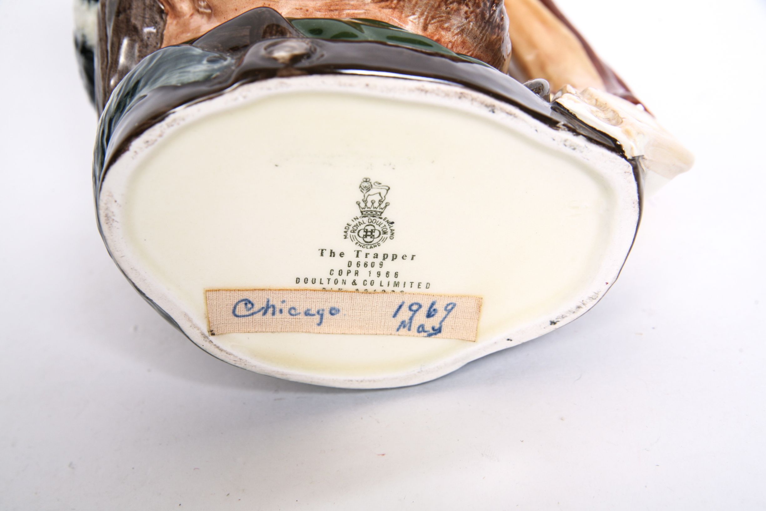 Royal Doulton "The Trapper" D.6609 Toby Jug and D.6612 Mug