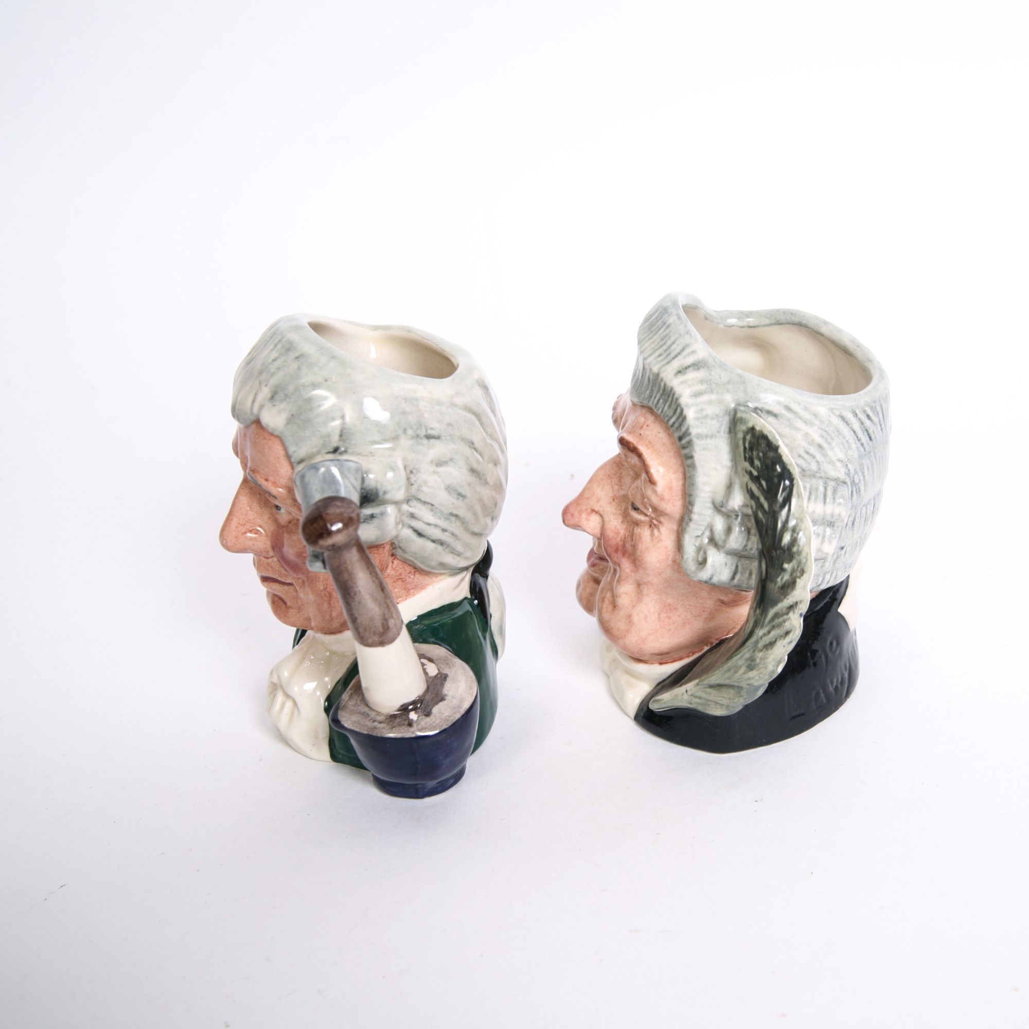 Royal Doulton "Apothecary" Toby Jug and Mug and "Lawyer" Mug