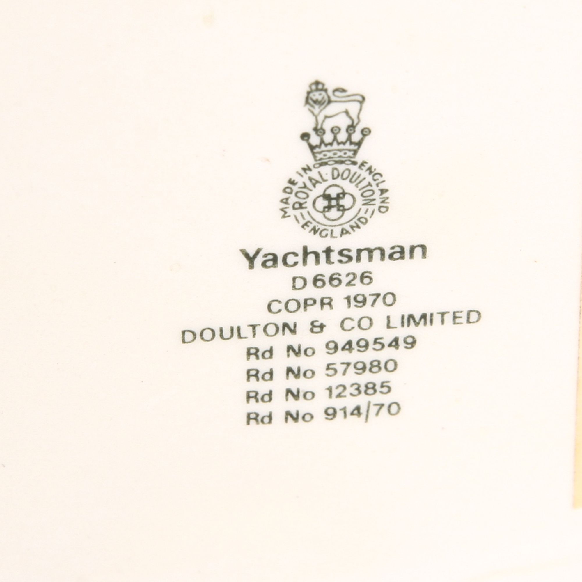 Royal Doulton "Yachtsman" D.6626 and D.6820 Toby Jugs