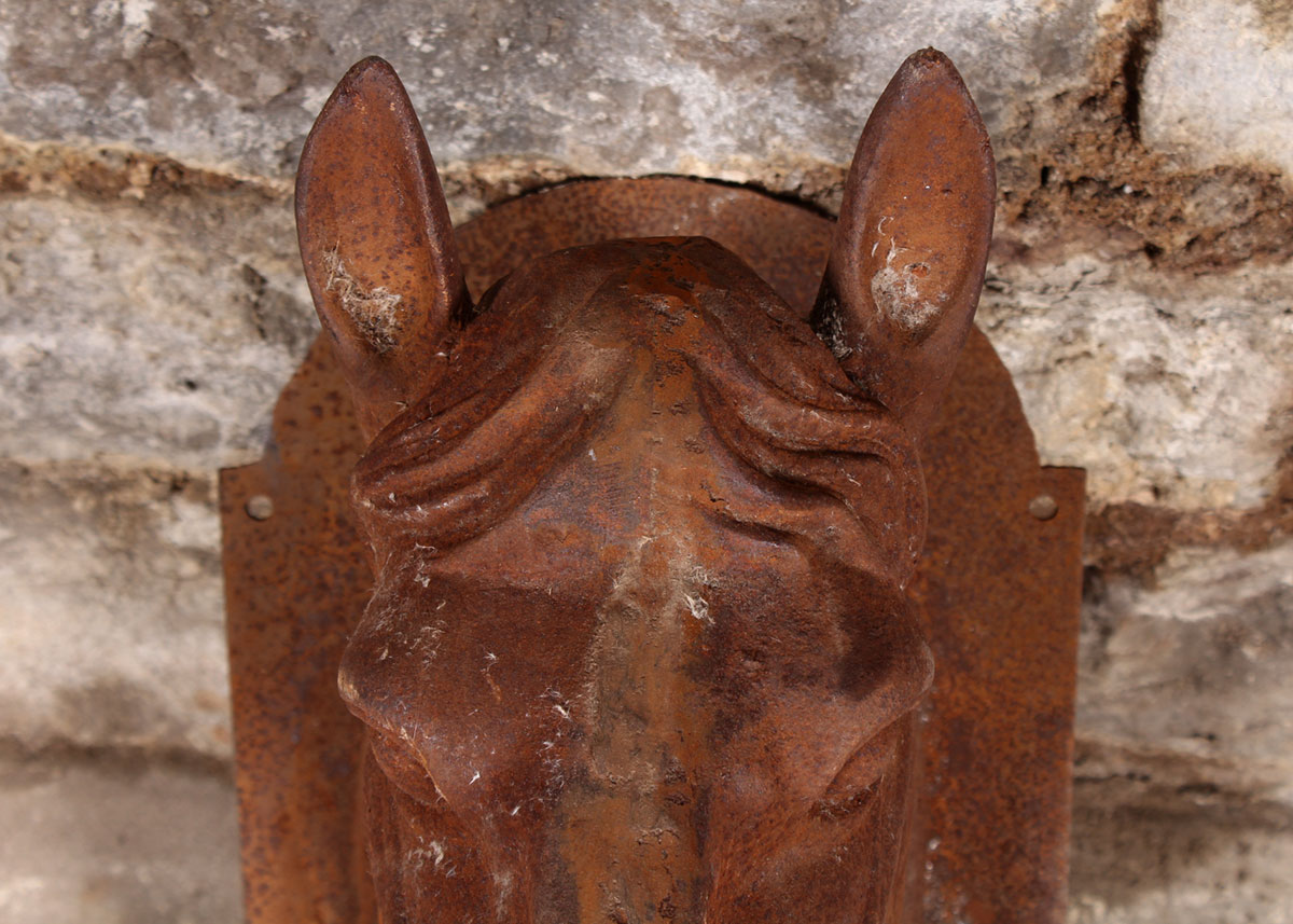 Rusted Cast Iron Horse Head Wall Mount
