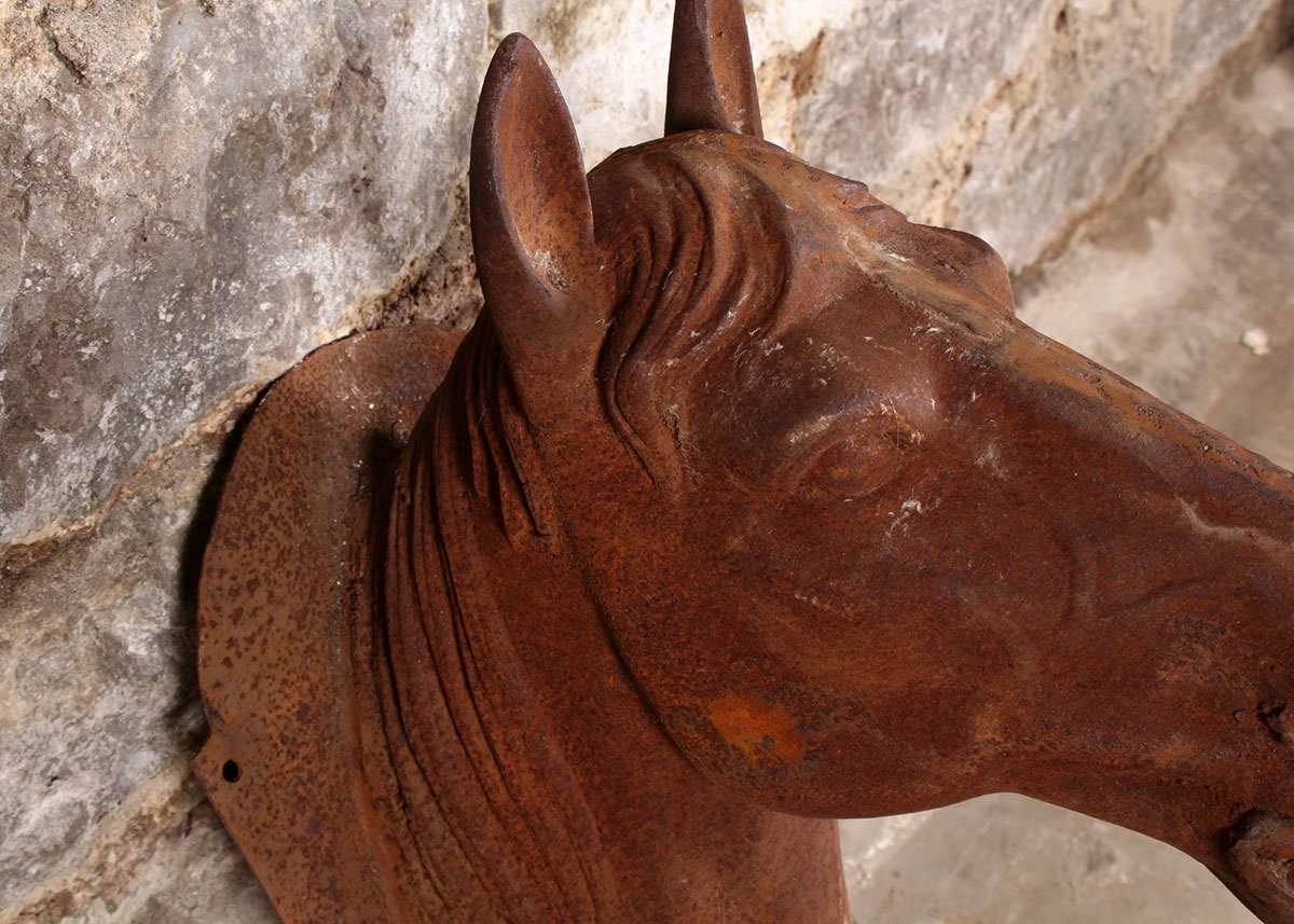 Rusted Cast Iron Horse Head Wall Mount