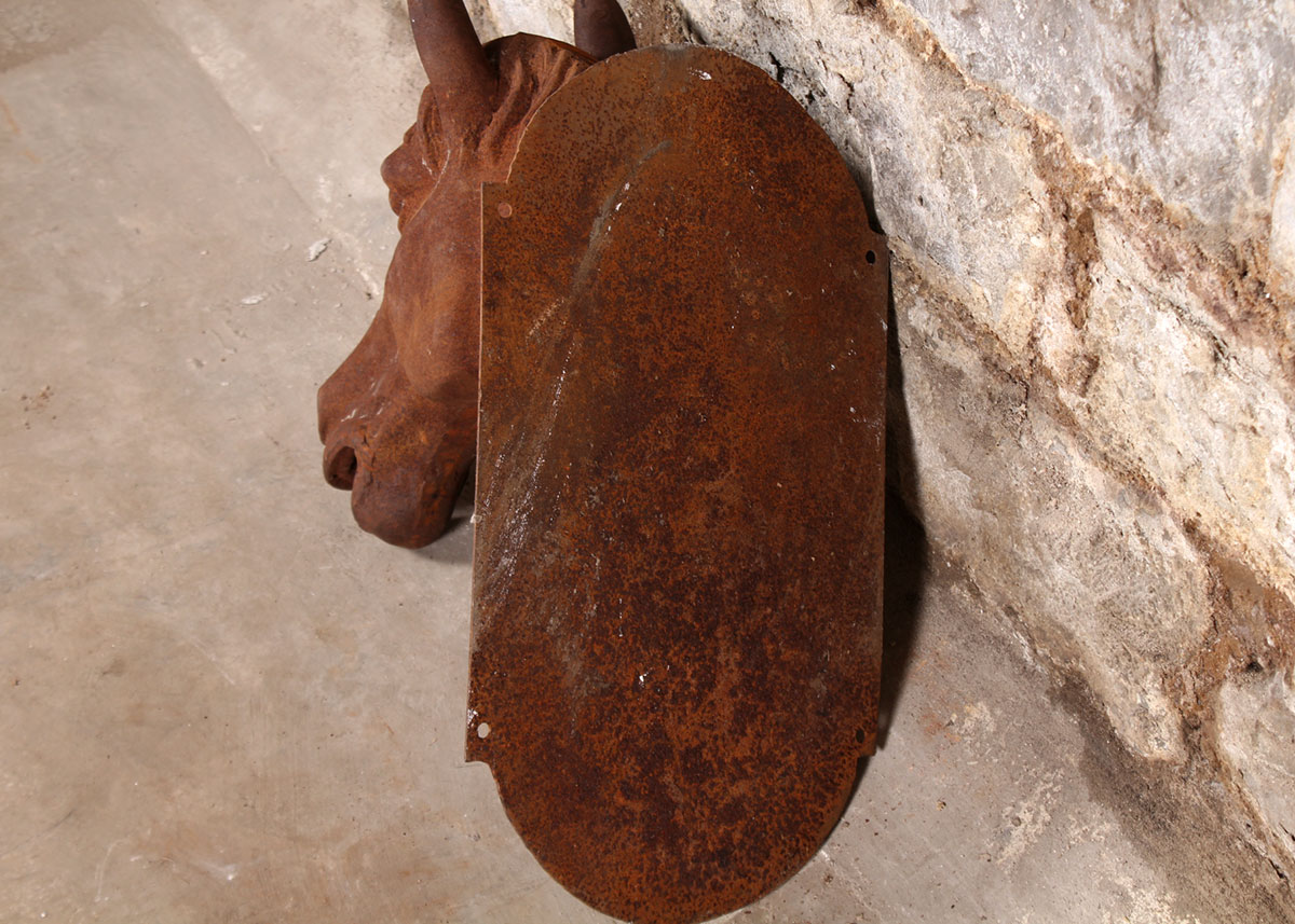 Rusted Cast Iron Horse Head Wall Mount