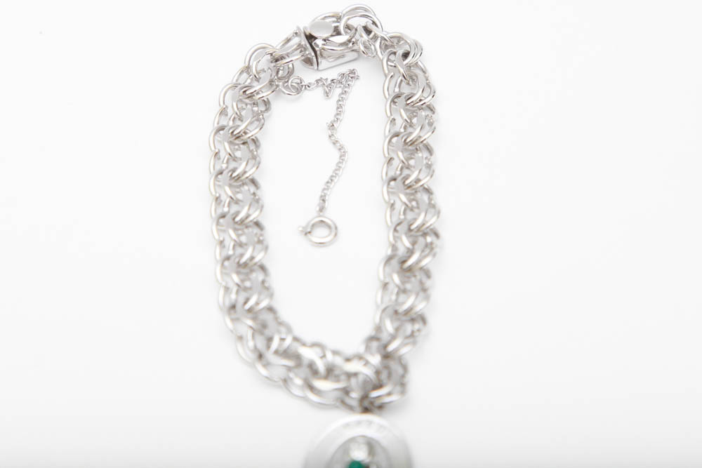 Sterling Silver Spiral Bracelet with Buddai Pendant