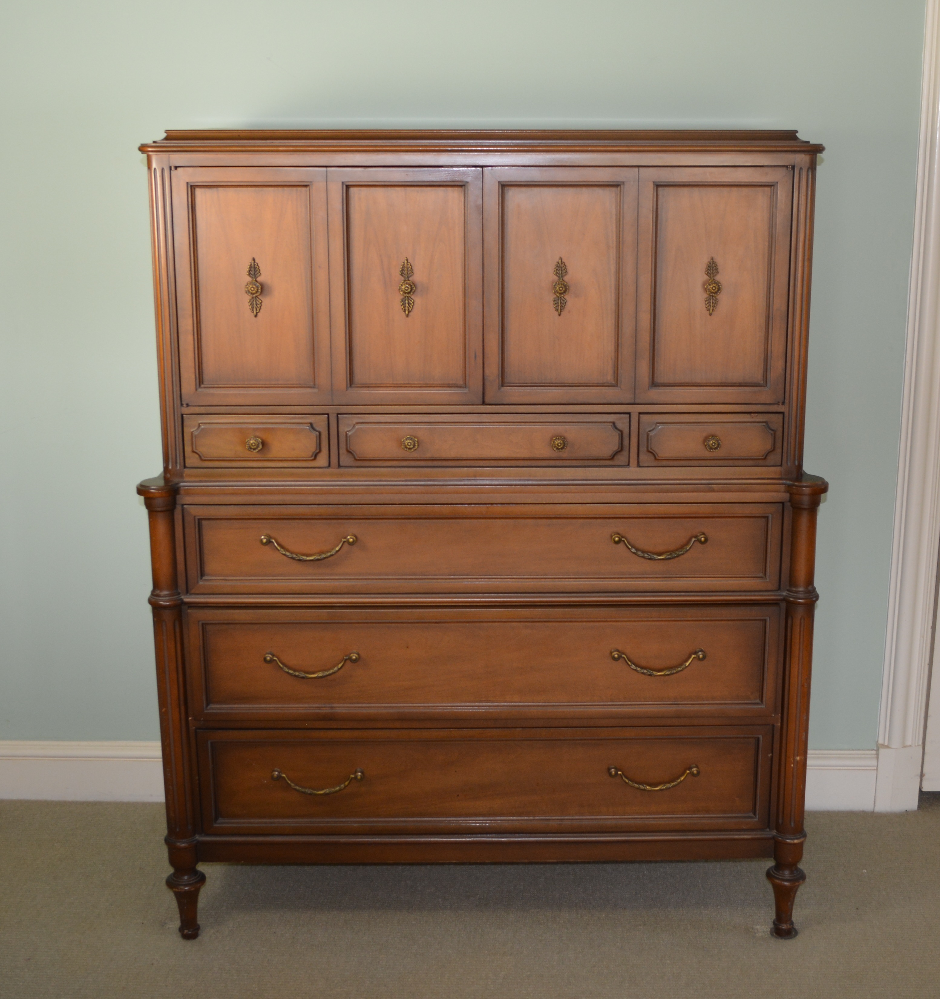 Dixon Powdermaker Pecan Stained Wood Highboy