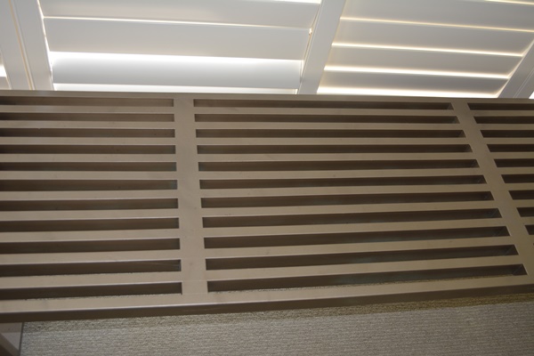 Mid Century Modern Painted Platform Style Slat Bench