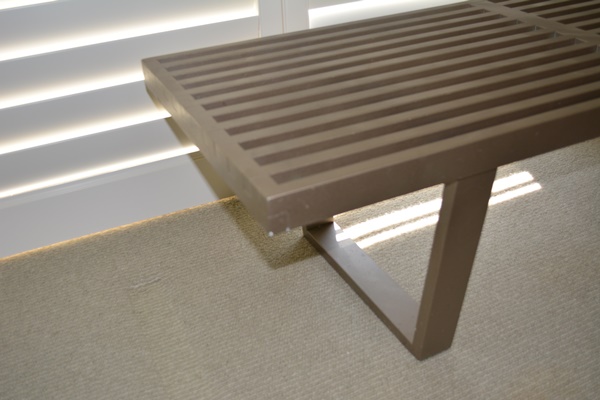 Mid Century Modern Painted Platform Style Slat Bench