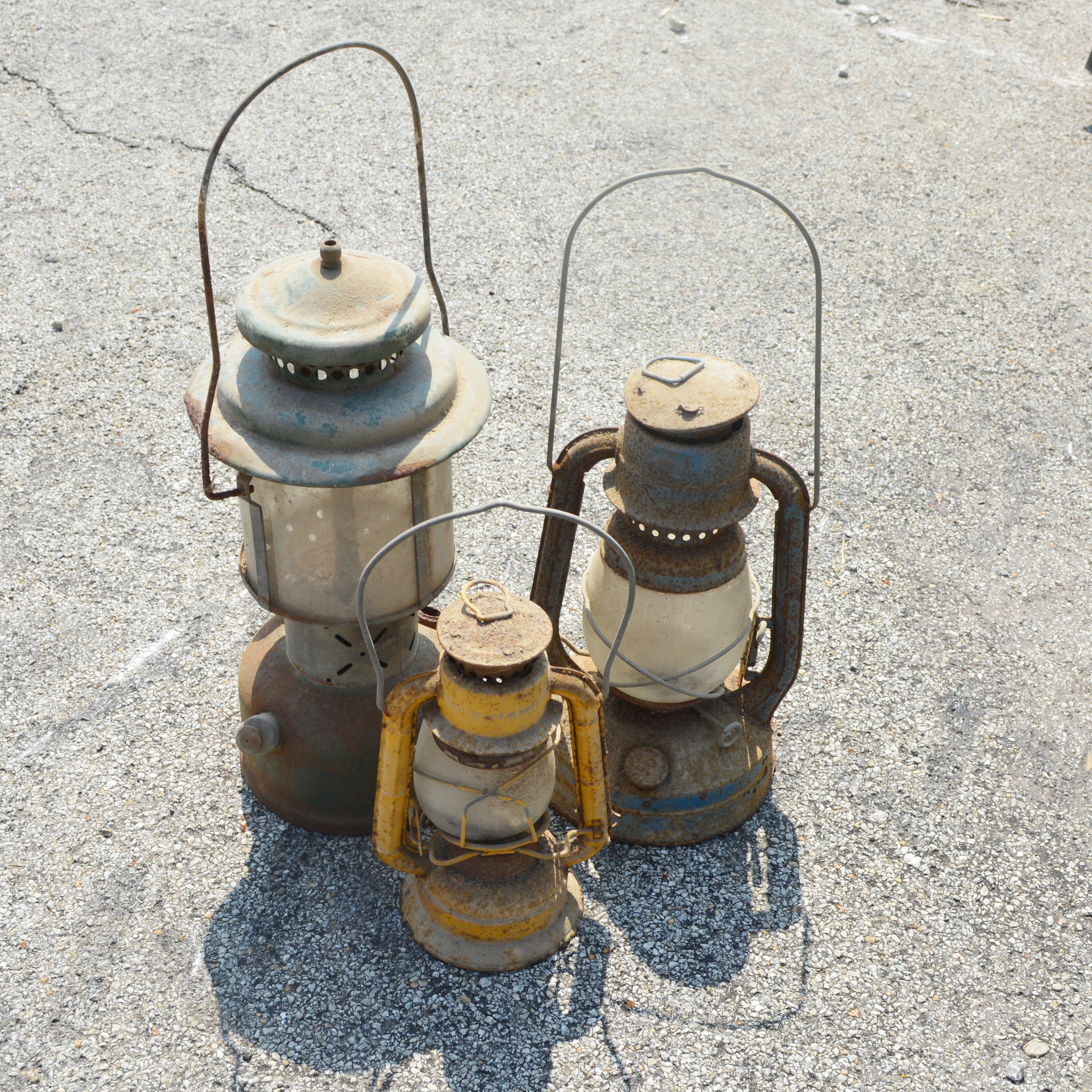 Three Vintage Oil Lanterns