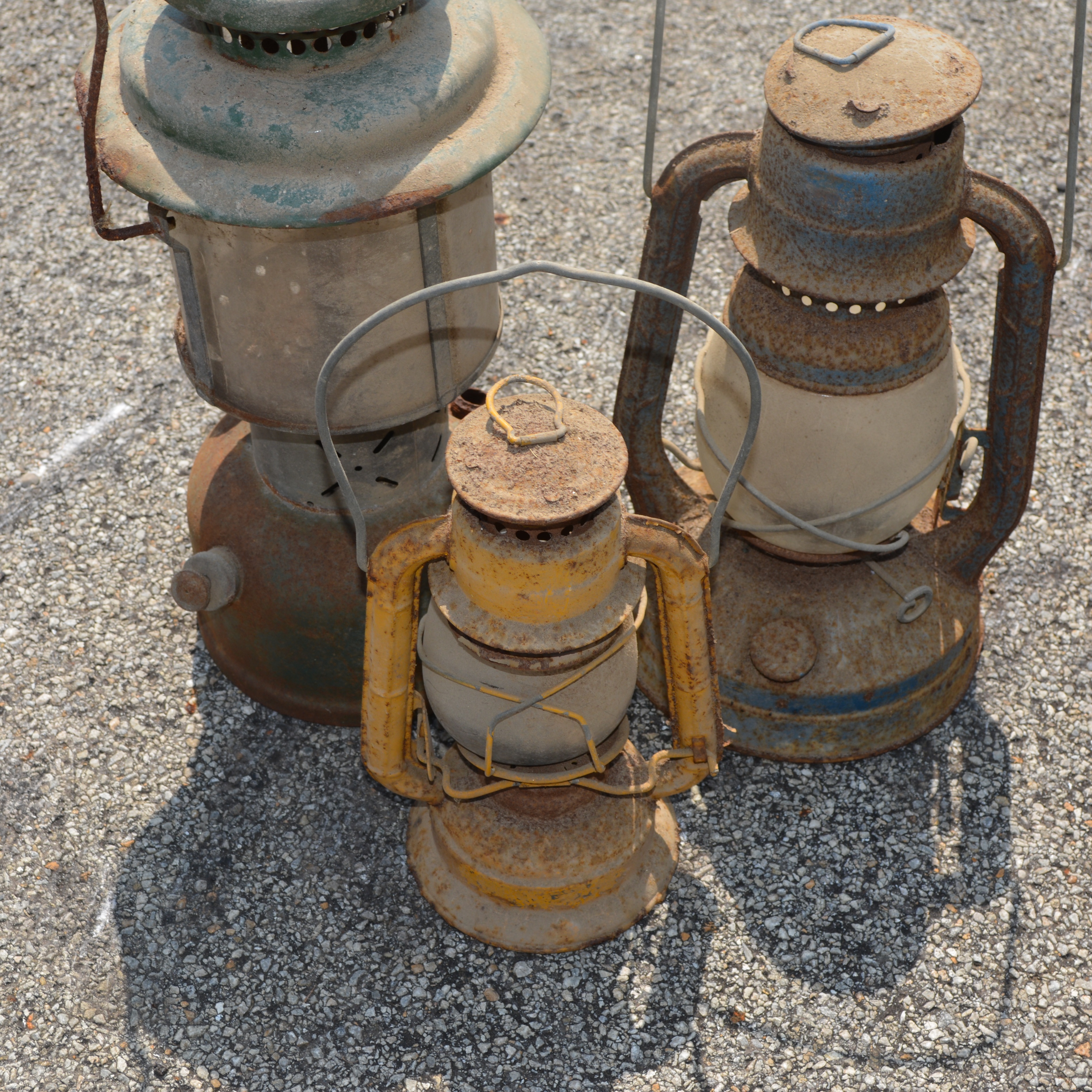 Three Vintage Oil Lanterns