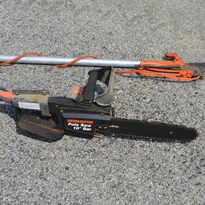 Remington 8' Electric Telescoping Pole Saw 10" Bar and Manual Tree Pruner